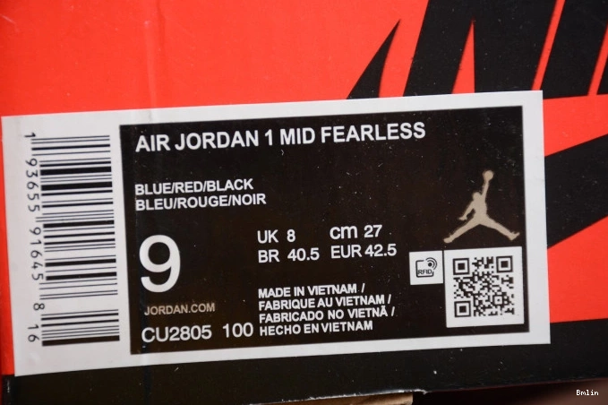 Bmlin the SE CU2805-100 Air Fearless 1 Mid Blue Great Jordan 0818